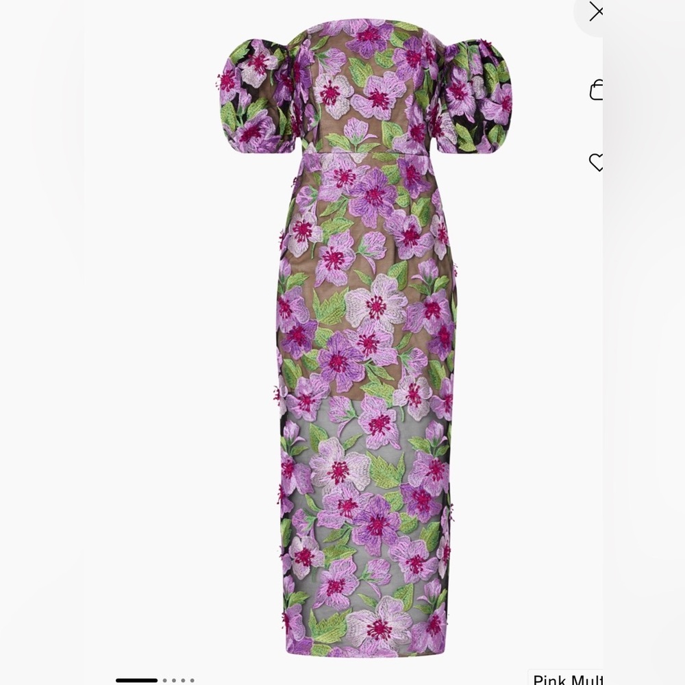 Milly Pink and Green Floral Dress